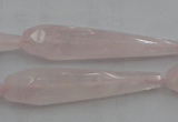 CTR41 15.5 inches 10*40mm faceted teardrop rose quartz beads