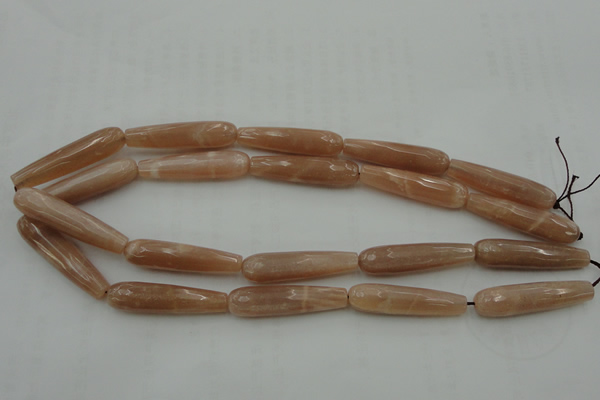 CTR44 15.5 inches 10*40mm faceted teardrop moonstone beads