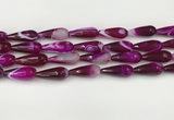 CTR441 15.5 inches 8*20mm faceted teardrop agate beads wholesale