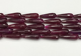 CTR453 15.5 inches 10*30mm faceted teardrop agate beads wholesale