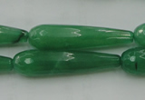 CTR50 15.5 inches 10*40mm faceted teardrop green aventurine beads