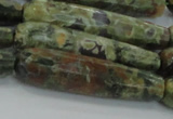 CTR59 15.5 inches 10*40mm faceted teardrop rhyolite gemstone beads