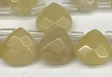 CTR604 Top drilled 10*10mm faceted briolette yellow aventurine beads