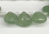 CTR607 Top drilled 10*10mm faceted briolette green aventurine beads