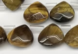 CTR611 Top drilled 10*10mm faceted briolette yellow tiger eye beads