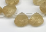 CTR615 Top drilled 10*10mm faceted briolette yellow watermelon beads