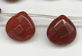 CTR616 Top drilled 10*10mm faceted briolette red agate beads