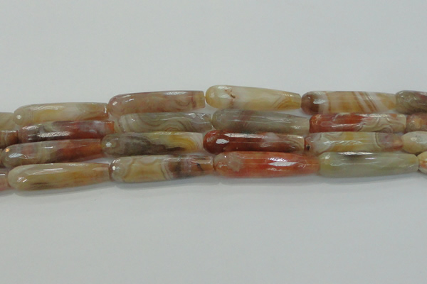 CTR63 15.5 inches 10*40mm faceted teardrop yellow agate beads