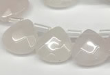 CTR630 Top drilled 13*13mm faceted briolette rose quartz beads