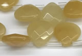 CTR635 Top drilled 13*13mm faceted briolette yellow aventurine beads