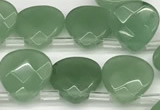 CTR637 Top drilled 13*13mm faceted briolette green aventurine beads