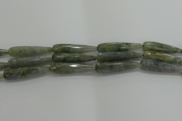 CTR65 15.5 inches 10*40mm faceted teardrop labradorite beads