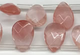 CTR661 Top drilled 10*14mm faceted briolette cherry quartz beads