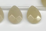 CTR663 Top drilled 10*14mm faceted briolette yellow aventurine beads