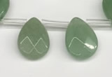 CTR666 Top drilled 10*14mm faceted briolette green aventurine beads