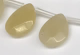 CTR693 Top drilled 12*16mm faceted briolette yellow aventurine beads