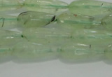 CTR72 15.5 inches 6*16mm faceted teardrop green rutilated quartz beads