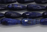 CTR76 15.5 inches 6*16mm faceted teardrop lapis lazuli beads