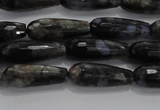 CTR78 15.5 inches 6*16mm faceted teardrop grey opal gemstone beads