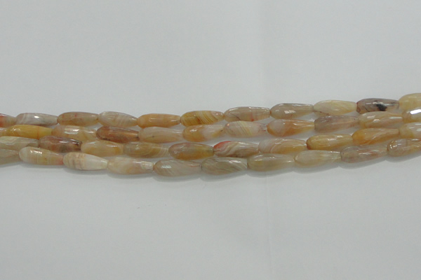 CTR80 15.5 inches 6*16mm faceted teardrop yellow agate beads