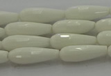 CTR83 15.5 inches 6*16mm faceted teardrop white porcelain beads