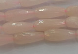 CTR84 15.5 inches 6*16mm faceted teardrop peach stone beads