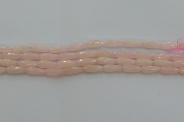 CTR84 15.5 inches 6*16mm faceted teardrop peach stone beads