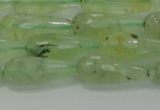 CTR93 15.5 inches 8*20mm faceted teardrop green rutilated quartz beads