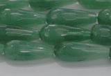 CTR97 15.5 inches 8*20mm faceted teardrop green aventurine beads