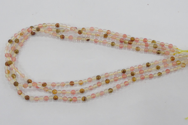 CTS01 15.5 inches 4mm round tigerskin glass beads wholesale