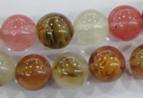 CTS06 15.5 inches 14mm round tigerskin glass beads wholesale