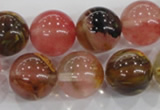 CTS07 15.5 inches 16mm round tigerskin glass beads wholesale