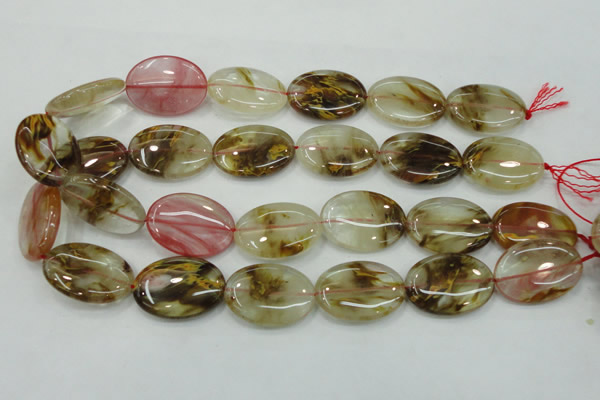 CTS51 15.5 inches 22*30mm oval tigerskin glass beads wholesale