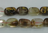 CTS56 15.5 inches 8*14mm nugget tigerskin glass beads wholesale