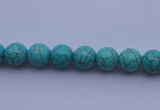 CTU02 15.5 inches 6mm round blue turquoise strand beads Wholesale