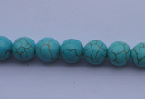 CTU04 15.5 inches 10mm round blue turquoise strand beads Wholesale