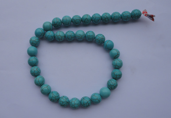 CTU04 15.5 inches 10mm round blue turquoise strand beads Wholesale