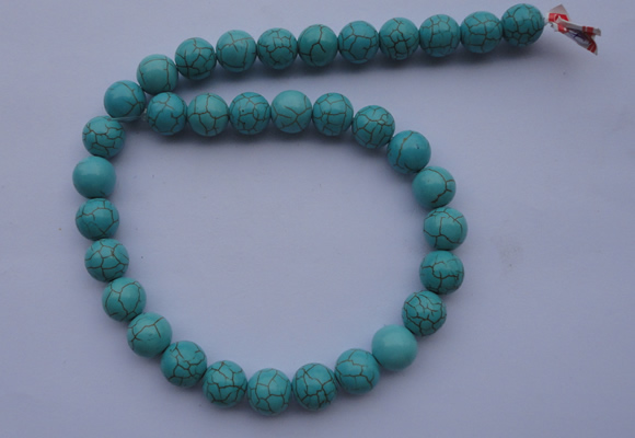 CTU06 15.5 inches 14mm round blue turquoise strand beads Wholesale