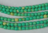 CTU1160 15.5 inches 4mm round synthetic turquoise beads wholesale