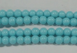 CTU1209 15.5 inches 3mm round synthetic turquoise beads