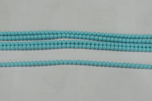 CTU1209 15.5 inches 3mm round synthetic turquoise beads