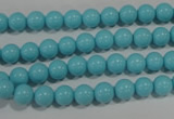 CTU1212 15.5 inches 8mm round synthetic turquoise beads