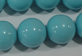 CTU1218 15.5 inches 20mm round synthetic turquoise beads