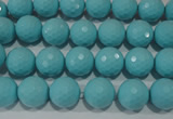 CTU1221 15.5 inches 6mm faceted round synthetic turquoise beads