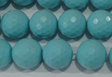 CTU1224 15.5 inches 12mm faceted round synthetic turquoise beads