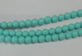 CTU1380 15.5 inches 4mm round synthetic turquoise beads