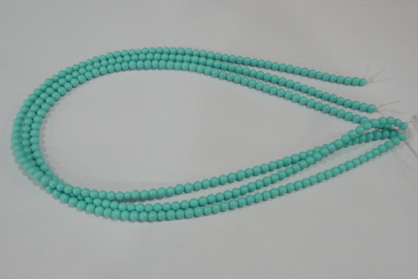 CTU1380 15.5 inches 4mm round synthetic turquoise beads