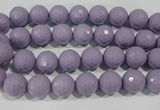 CTU1410 15.5 inches 4mm faceted round synthetic turquoise beads