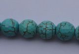 CTU15 15.5 inches 12mm faceted round blue turquoise beads Wholesale