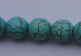 CTU16 15.5 inches 16mm faceted round blue turquoise beads Wholesale